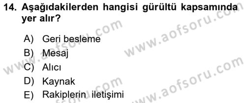 Uluslararası Pazarlama Dersi 2018 - 2019 Yılı Yaz Okulu Sınav Soruları 14. Soru