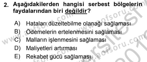 Uluslararası Pazarlama Dersi 2018 - 2019 Yılı Yaz Okulu Sınav Soruları 2. Soru