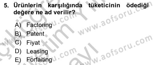 Uluslararası Pazarlama Dersi 2018 - 2019 Yılı Yaz Okulu Sınav Soruları 5. Soru