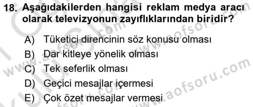 Uluslararası Pazarlama Dersi 2020 - 2021 Yılı Yaz Okulu Sınav Soruları 18. Soru