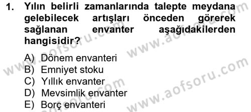 Tedarik Zinciri Yönetimi Dersi 2012 - 2013 Yılı (Vize) Ara Sınav Soruları 1. Soru
