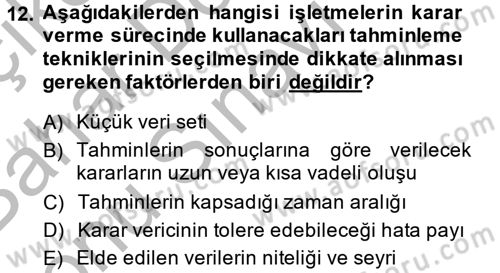 Tedarik Zinciri Yönetimi Dersi 2013 - 2014 Yılı (Final) Dönem Sonu Sınav Soruları 12. Soru