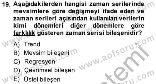 Tedarik Zinciri Yönetimi Dersi 2014 - 2015 Yılı (Final) Dönem Sonu Sınav Soruları 19. Soru