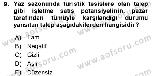 Tedarik Zinciri Yönetimi Dersi 2015 - 2016 Yılı (Final) Dönem Sonu Sınav Soruları 9. Soru