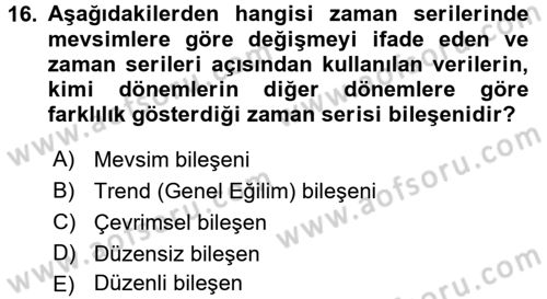 Tedarik Zinciri Yönetimi Dersi 2016 - 2017 Yılı 3 Ders Sınav Soruları 16. Soru