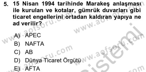 Tedarik Zinciri Yönetimi Dersi 2016 - 2017 Yılı 3 Ders Sınav Soruları 5. Soru
