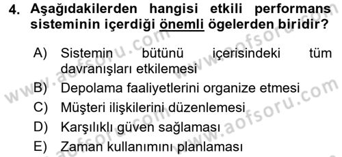 Tedarik Zinciri Yönetimi Dersi 2016 - 2017 Yılı (Vize) Ara Sınav Soruları 4. Soru