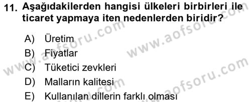 Tedarik Zinciri Yönetimi Dersi 2016 - 2017 Yılı (Final) Dönem Sonu Sınav Soruları 11. Soru