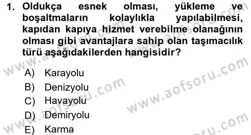Tedarik Zinciri Yönetimi Dersi 2017 - 2018 Yılı (Final) Dönem Sonu Sınav Soruları 1. Soru