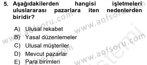 Tedarik Zinciri Yönetimi Dersi 2017 - 2018 Yılı (Final) Dönem Sonu Sınav Soruları 5. Soru