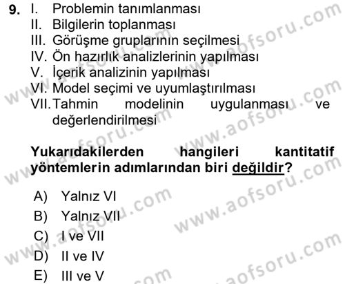 Tedarik Zinciri Yönetimi Dersi 2017 - 2018 Yılı (Final) Dönem Sonu Sınav Soruları 9. Soru
