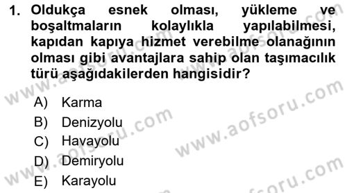 Tedarik Zinciri Yönetimi Dersi 2018 - 2019 Yılı 3 Ders Sınav Soruları 1. Soru