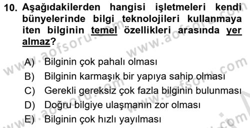 Tedarik Zinciri Yönetimi Dersi 2018 - 2019 Yılı 3 Ders Sınav Soruları 10. Soru
