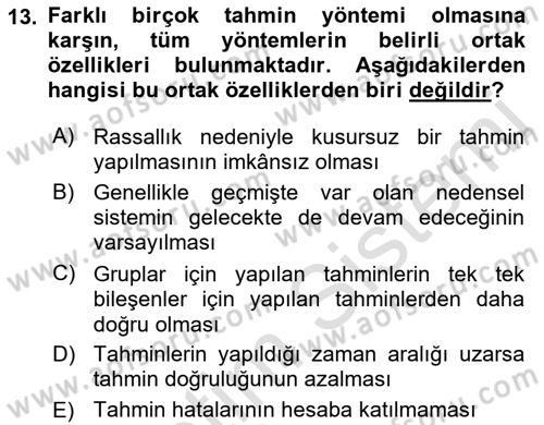 Tedarik Zinciri Yönetimi Dersi 2018 - 2019 Yılı 3 Ders Sınav Soruları 13. Soru