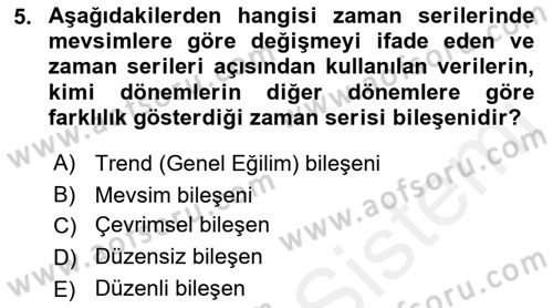 Tedarik Zinciri Yönetimi Dersi 2018 - 2019 Yılı (Final) Dönem Sonu Sınav Soruları 5. Soru