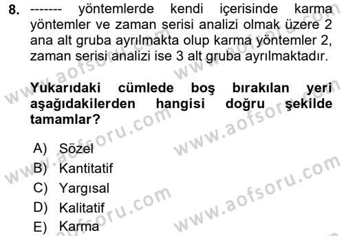 Tedarik Zinciri Yönetimi Dersi 2022 - 2023 Yılı Yaz Okulu Sınav Soruları 8. Soru