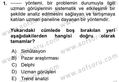 Tedarik Zinciri Yönetimi Dersi 2023 - 2024 Yılı Yaz Okulu Sınav Soruları 1. Soru