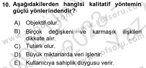 Tedarik Zinciri Yönetimi Dersi 2023 - 2024 Yılı Yaz Okulu Sınav Soruları 10. Soru