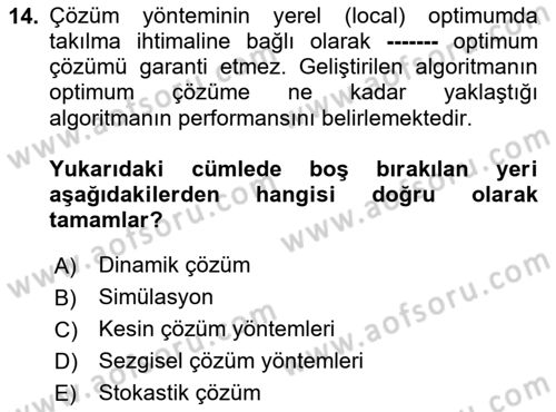 Tedarik Zinciri Yönetimi Dersi 2024 - 2025 Yılı (Final) Dönem Sonu Sınav Soruları 14. Soru