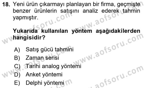 Tedarik Zinciri Yönetimi Dersi 2025 - 2026 Yılı (Vize) Ara Sınav Soruları 18. Soru