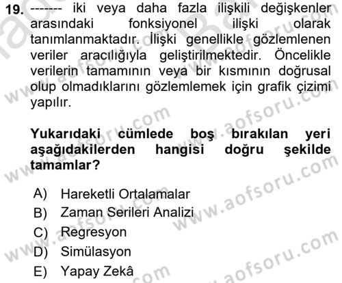 Tedarik Zinciri Yönetimi Dersi 2025 - 2026 Yılı (Vize) Ara Sınav Soruları 19. Soru