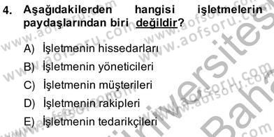 Satış Yönetimi Dersi 2013 - 2014 Yılı (Vize) Ara Sınav Soruları 4. Soru