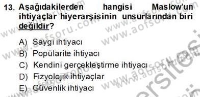 Satış Yönetimi Dersi 2013 - 2014 Yılı (Final) Dönem Sonu Sınav Soruları 13. Soru