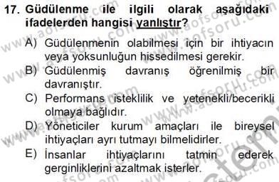 Satış Yönetimi Dersi 2013 - 2014 Yılı Tek Ders Sınav Soruları 17. Soru