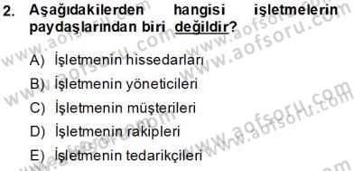 Satış Yönetimi Dersi 2013 - 2014 Yılı Tek Ders Sınav Soruları 2. Soru