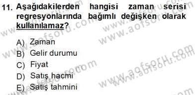 Satış Yönetimi Dersi 2014 - 2015 Yılı (Vize) Ara Sınav Soruları 11. Soru