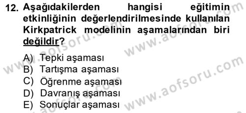 Satış Yönetimi Dersi 2014 - 2015 Yılı Tek Ders Sınav Soruları 12. Soru