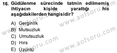 Satış Yönetimi Dersi 2014 - 2015 Yılı Tek Ders Sınav Soruları 16. Soru