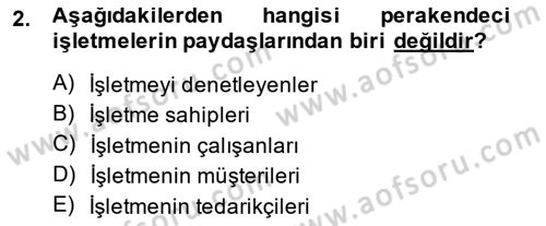 Satış Yönetimi Dersi 2014 - 2015 Yılı Tek Ders Sınav Soruları 2. Soru