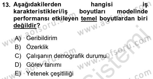 Satış Yönetimi Dersi 2015 - 2016 Yılı (Final) Dönem Sonu Sınav Soruları 13. Soru