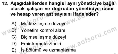 Satış Yönetimi Dersi 2016 - 2017 Yılı 3 Ders Sınav Soruları 12. Soru