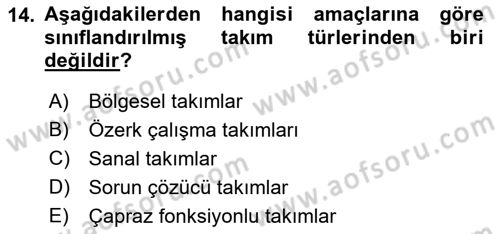Satış Yönetimi Dersi 2017 - 2018 Yılı (Vize) Ara Sınav Soruları 14. Soru