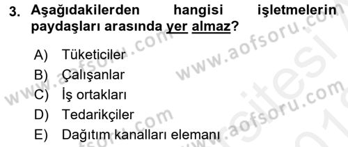 Satış Yönetimi Dersi 2017 - 2018 Yılı (Vize) Ara Sınav Soruları 3. Soru