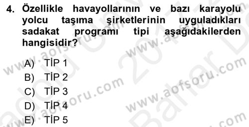 Satış Yönetimi Dersi 2017 - 2018 Yılı (Vize) Ara Sınav Soruları 4. Soru