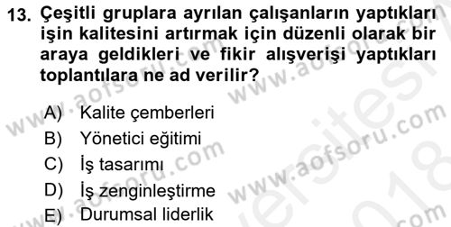 Satış Yönetimi Dersi 2017 - 2018 Yılı (Final) Dönem Sonu Sınav Soruları 13. Soru