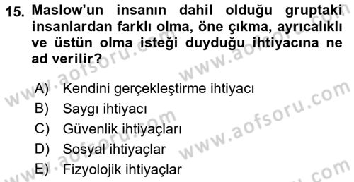 Satış Yönetimi Dersi 2017 - 2018 Yılı (Final) Dönem Sonu Sınav Soruları 15. Soru