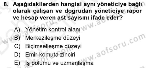 Satış Yönetimi Dersi 2017 - 2018 Yılı (Final) Dönem Sonu Sınav Soruları 8. Soru