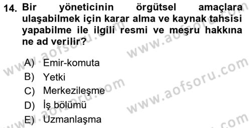 Satış Yönetimi Dersi 2018 - 2019 Yılı 3 Ders Sınav Soruları 14. Soru