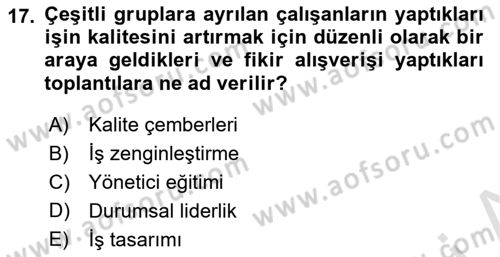 Satış Yönetimi Dersi 2018 - 2019 Yılı 3 Ders Sınav Soruları 17. Soru