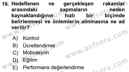 Satış Yönetimi Dersi 2018 - 2019 Yılı (Final) Dönem Sonu Sınav Soruları 16. Soru
