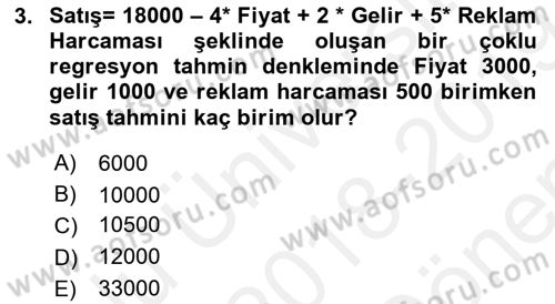 Satış Yönetimi Dersi 2018 - 2019 Yılı (Final) Dönem Sonu Sınav Soruları 3. Soru