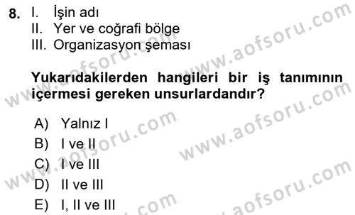 Satış Yönetimi Dersi 2018 - 2019 Yılı (Final) Dönem Sonu Sınav Soruları 8. Soru