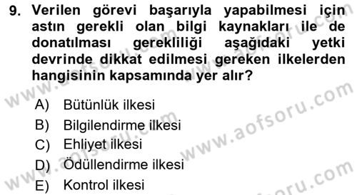Satış Yönetimi Dersi 2018 - 2019 Yılı (Final) Dönem Sonu Sınav Soruları 9. Soru