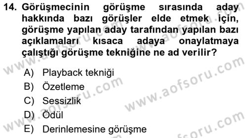 Satış Yönetimi Dersi 2018 - 2019 Yılı Yaz Okulu Sınav Soruları 14. Soru