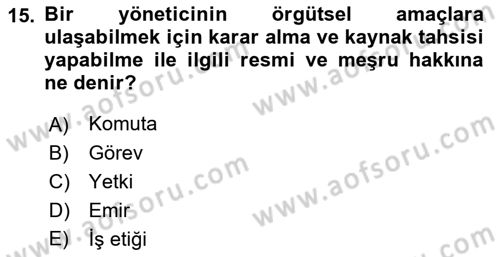 Satış Yönetimi Dersi 2018 - 2019 Yılı Yaz Okulu Sınav Soruları 15. Soru