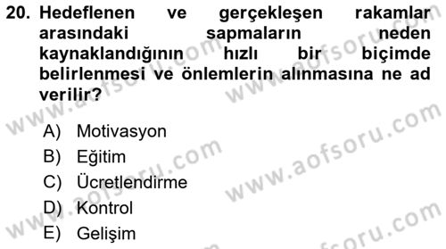 Satış Yönetimi Dersi 2018 - 2019 Yılı Yaz Okulu Sınav Soruları 20. Soru
